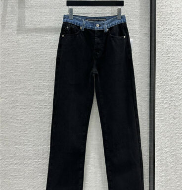 alexander wang retro color matching straight jeans