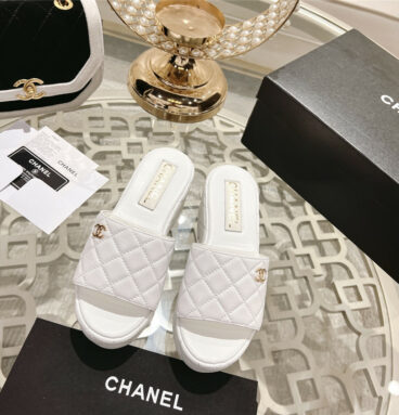 chanel lozenge platform sandals and slippers