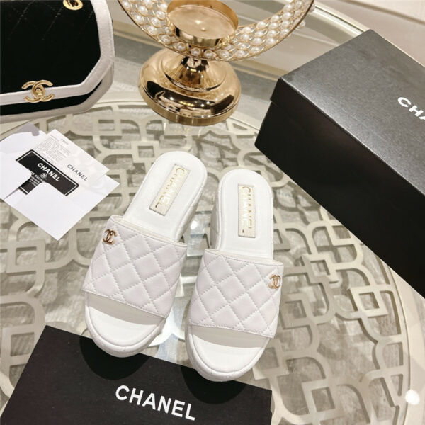 chanel lozenge platform sandals and slippers