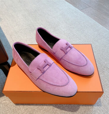 Hermès new color explosive single shoes