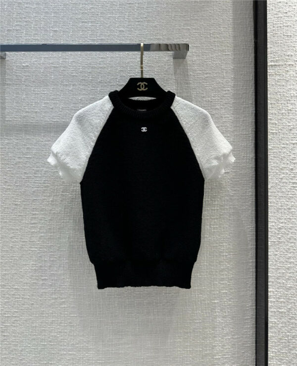 Chanel casual fashion knitted short-sleeved top