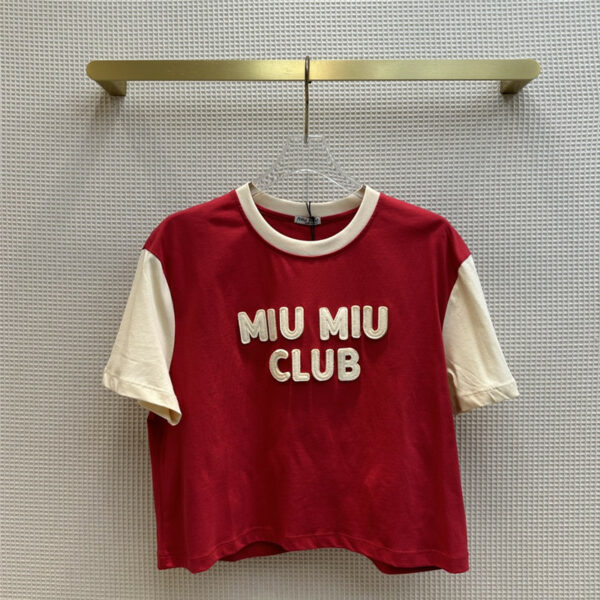 miumiu contrast color short-sleeved T-shirt