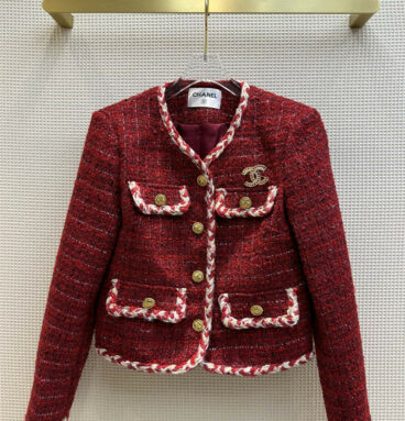 chanel retro trendy tweed woven coat