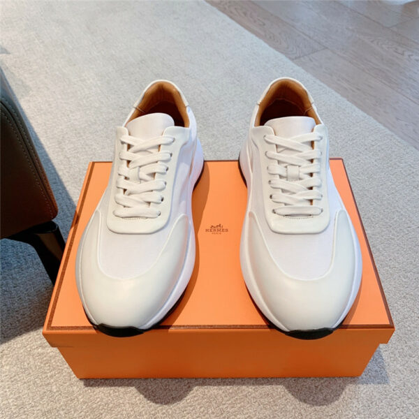 Hermès classic look-alike British retro white shoes