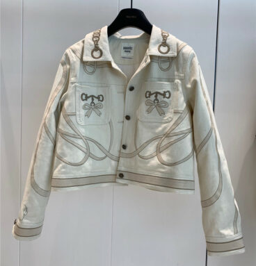 Hermès denim embroidered jacket