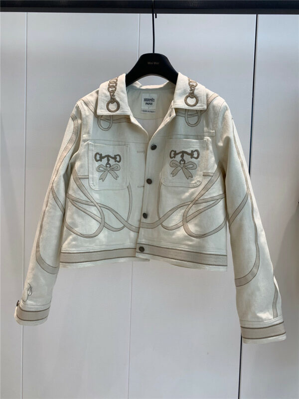 Hermès denim embroidered jacket