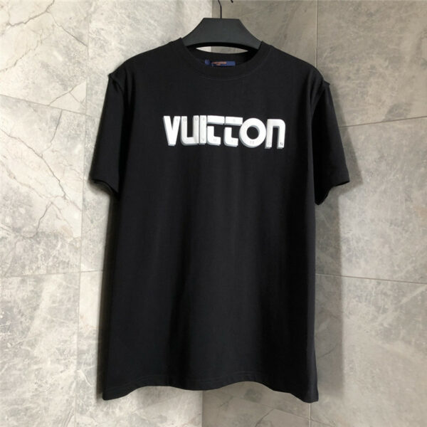 louis vuitton LV letter logo foam print casual T-shirt