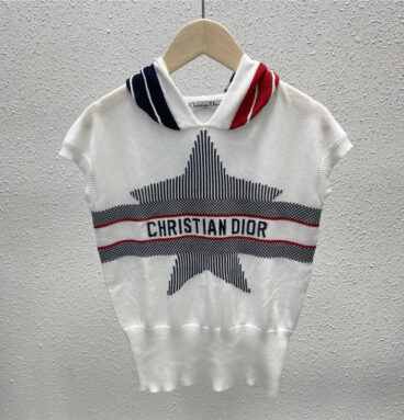 dior star embroidery sleeveless sweater