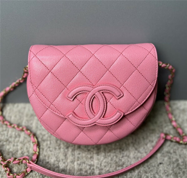 chanel pink saddle bag