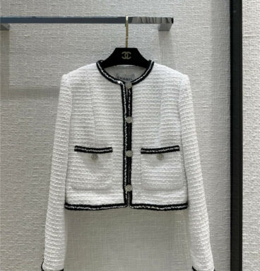 chanel white moonlight soft tweed short coat