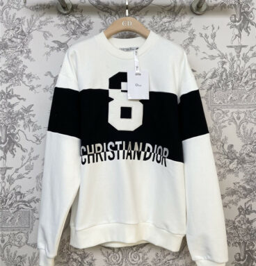 Dior classic 8 letter embroidery round neck sweater