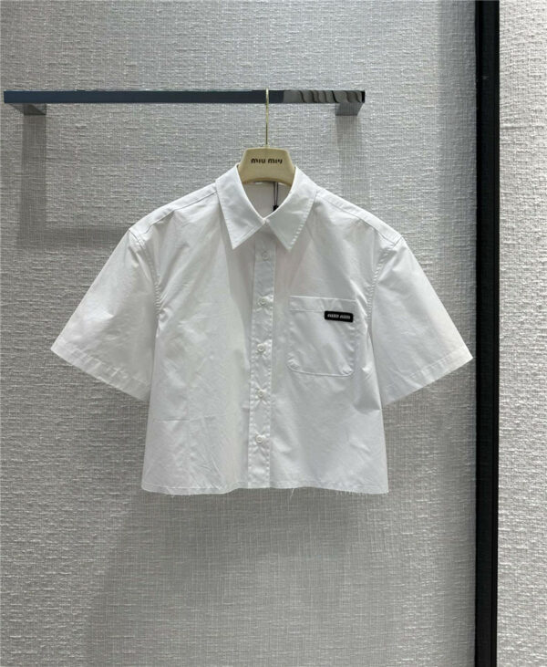miumiu casual short-sleeved white shirt