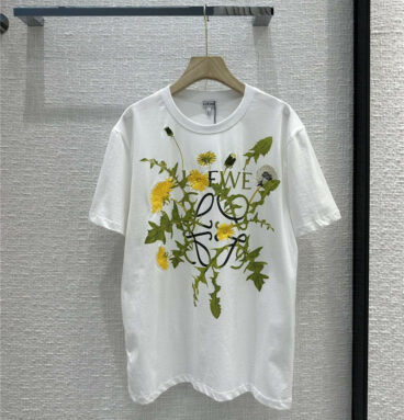loewe early spring new dandelion embroidery T-shirt