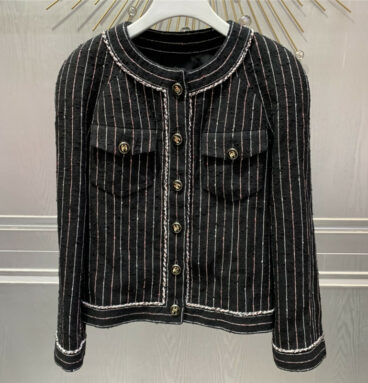 Chanel vertical stripe coat