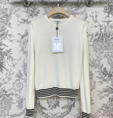 chanel cashmere knitted long sleeve sweater