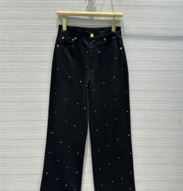 valentino premium stud straight-leg jeans