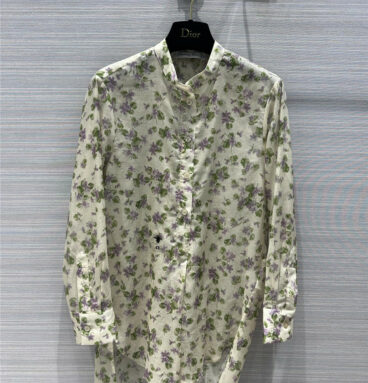 Dior early spring new floral print long-sleeved shirt