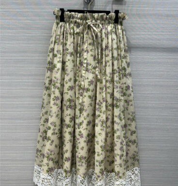Dior early spring new floral print long skirt