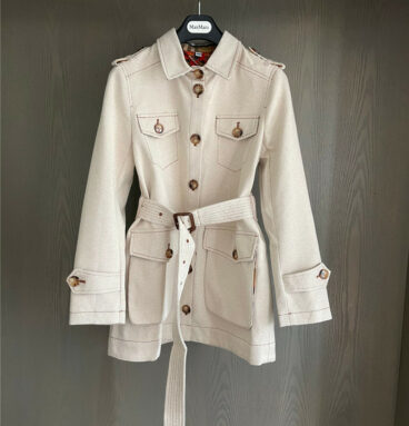 Burberry new breasted canvas trench coat