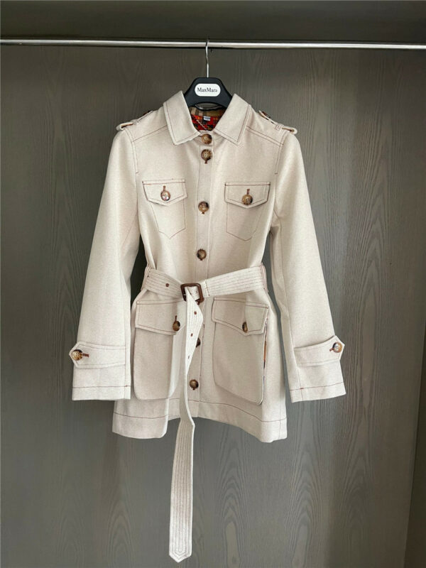 Burberry new breasted canvas trench coat