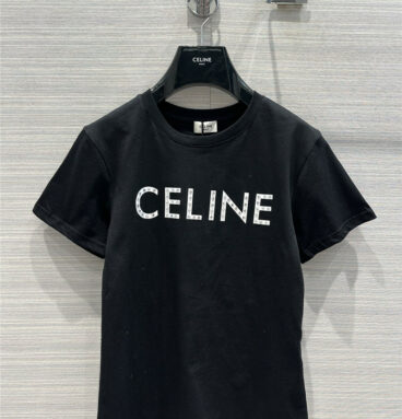 celine early spring new logo cropped T-shirt
