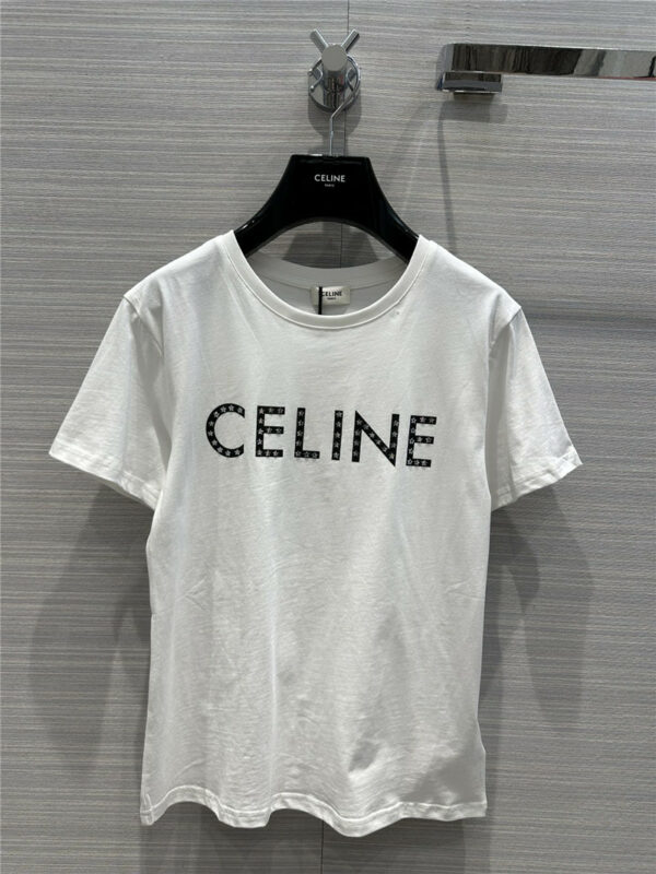 celine early spring new logo cropped T-shirt