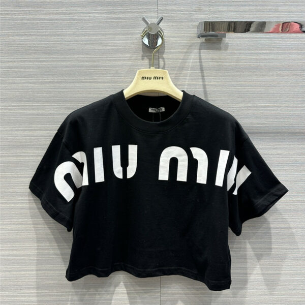 miumiu positioning large letter short-sleeved T-shirt