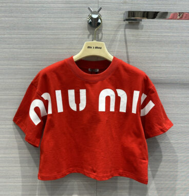 miumiu positioning large letter short-sleeved T-shirt