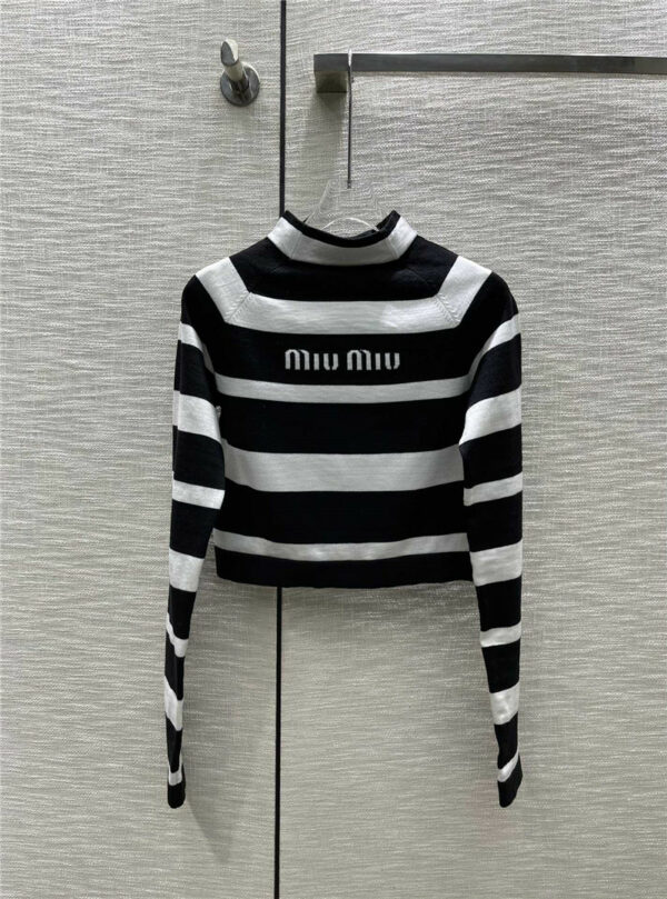 miumiu half turtleneck long-sleeved knitted pullover