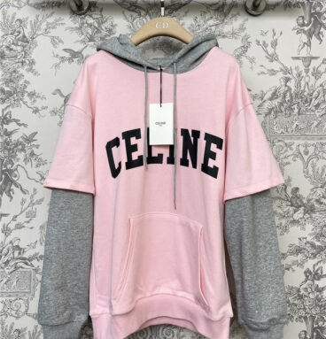 celine new fake two-piece splicing sleeve sweater