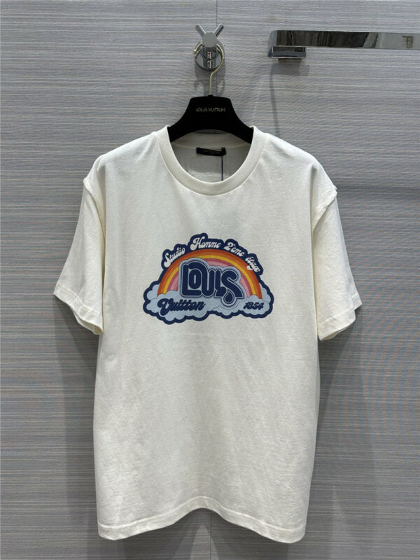 louis vuitton LV rainbow logo print T-shirt