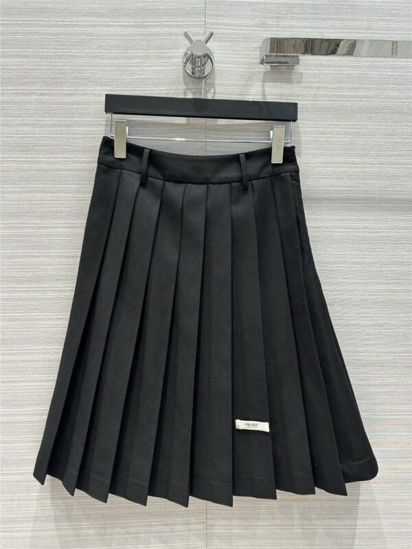 prada slanted TR fabric pleated long skirt