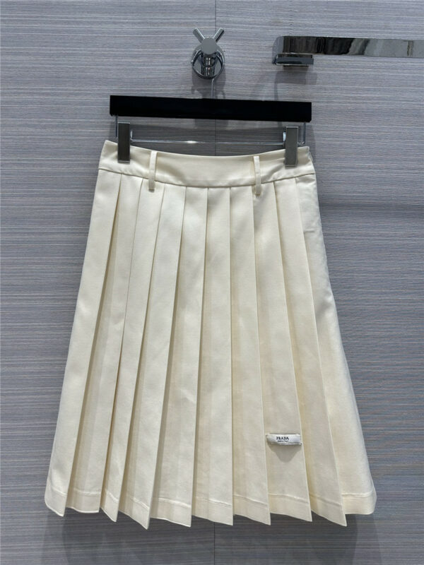 prada slanted TR fabric pleated long skirt