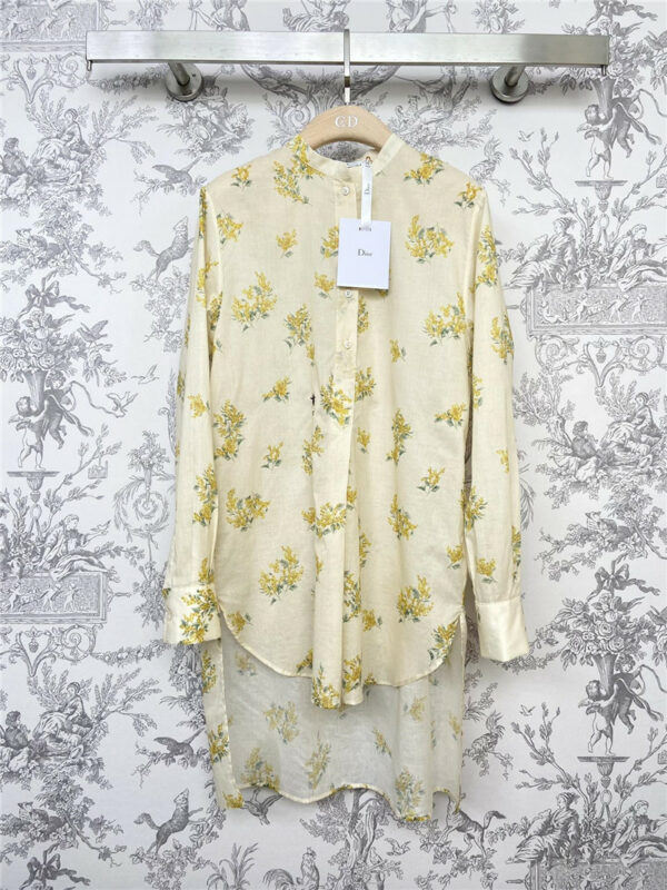 Dior spring and summer new small fresh floral shirt