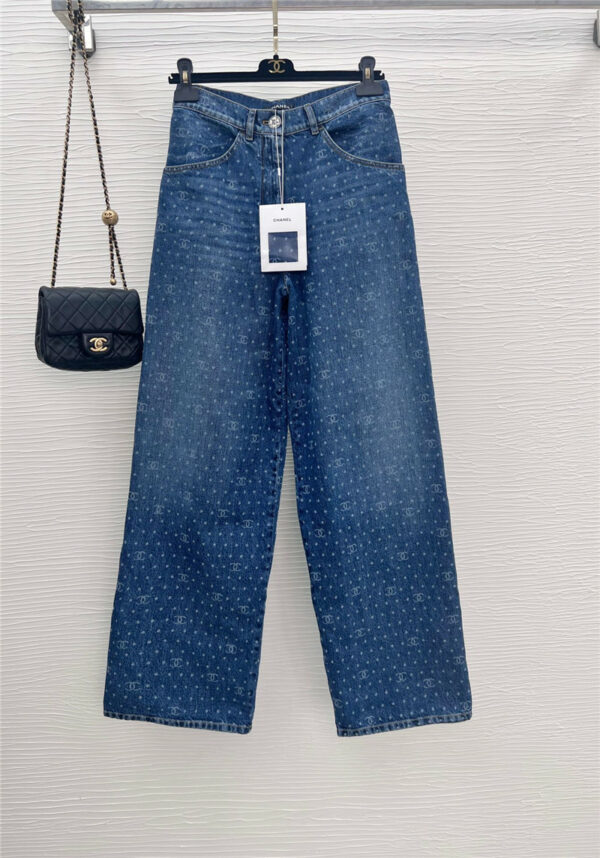 Chanel high waist wide leg jeans