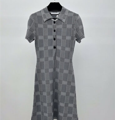 dior checked knitted dress