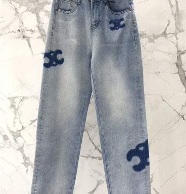 celine new fashion large print jeans