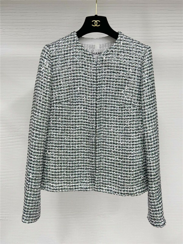 Chanel sequin embroidered tweed jacket
