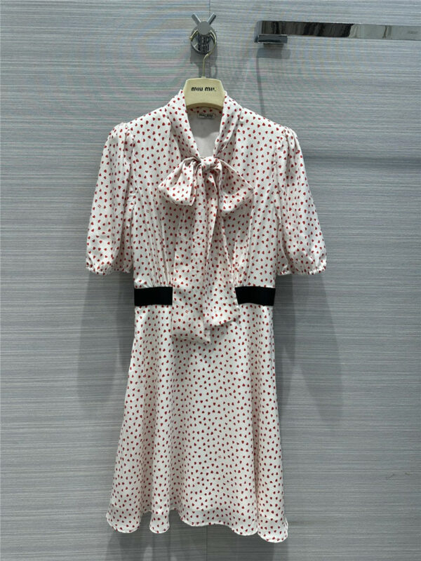 miumiu retro little heart silk dress