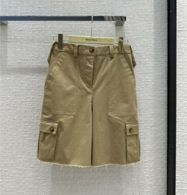 miumiu Khaki Bermuda Shorts