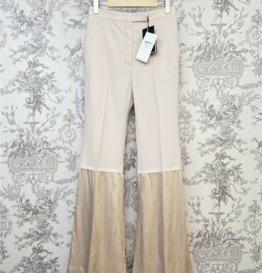 fendi cream white paneled flared trousers