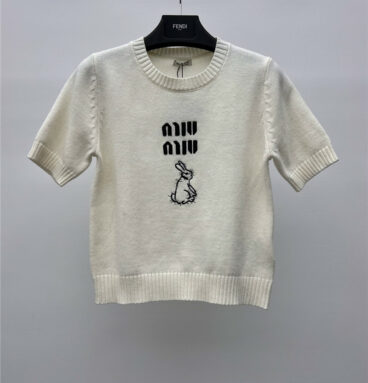 miumiu bunny knitted short sleeves