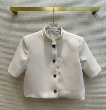 dior small stand collar cropped jacket