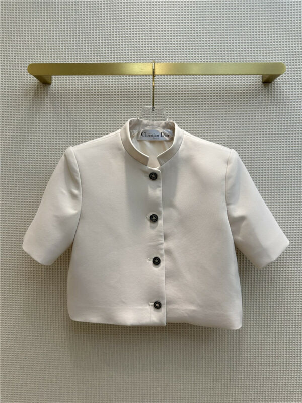 dior small stand collar cropped jacket