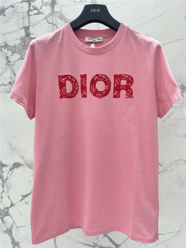 Dior new flocking logo T-shirt