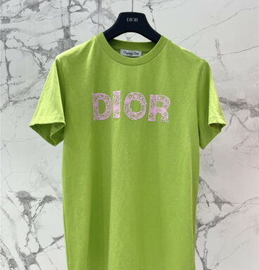 Dior new flocking logo T-shirt