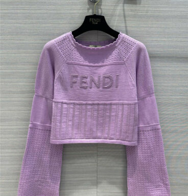 fendi open-knit cropped top