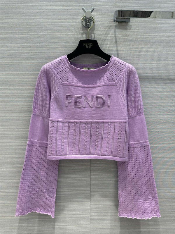 fendi open-knit cropped top