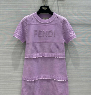 fendi hollow knitted dress