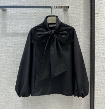 MaxMara Black Bow Tie Shirt